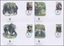 2006 WWF: Csimpánz Sor 4 Db FDC-n Mi 4222-4225 - Altri & Non Classificati