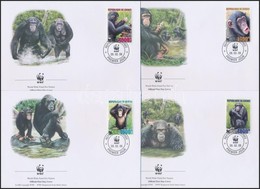 2006 WWF: Csimpánz Sor 4 Db FDC-n Mi 4222-4225 - Andere & Zonder Classificatie