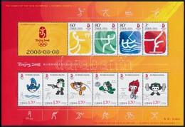 ** 2006-2007 Nyári Olimpia; Peking Kisív Mi 3782-3785, 3880-3885 - Autres & Non Classés