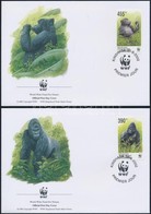 2002 WWF Gorilla Sor Mi 1708-1711 4 Db FDC-n - Sonstige & Ohne Zuordnung