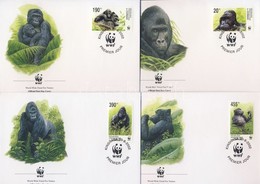 2002 WWF: Gorillák 4 Db FDC Mi 1708-1711 - Sonstige & Ohne Zuordnung