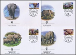 2002 WWF Afrikai Elefánt Sor 4 Db FDC-n Mi 2393-2396 - Altri & Non Classificati