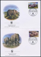 2002 WWF Afrikai Elefánt Sor 4 FDC-n Mi 2393-2396 - Sonstige & Ohne Zuordnung