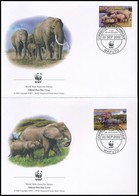 2002 WWF Afrikai Elefánt Sor 4 FDC-n Mi 2393-2396 - Sonstige & Ohne Zuordnung