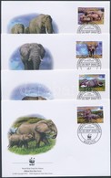 2002 WWF Afrikai Elefánt Sor Mi 2393-2396 4 FDC - Altri & Non Classificati