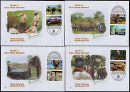 2002 WWF Afrikai Elefánt Szelvényes Sor 4 FDC-n Mi 2393-2396 - Andere & Zonder Classificatie