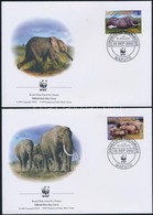 2002 WWF Afrikai Szavanna Elefánt Sor Mi 2393-2396 4 Db FDC-n - Andere & Zonder Classificatie