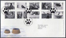 2001 Kutyák és Macskák Sor Mi 1914-1923 FDC-n - Other & Unclassified