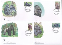 2008 WWF: Gorillák Sor 4 Db FDC-n Mi 808-811 - Other & Unclassified