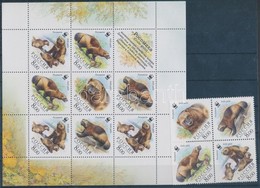 ** 2004 WWF Rozsomák Négyestömb + Kisív Mi 1198-1201 - Sonstige & Ohne Zuordnung