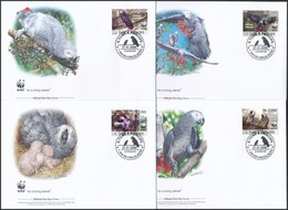 2009 WWF: Jákó Papagáj Sor Mi 3777-3780 4 Db FDC-n - Altri & Non Classificati