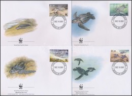 2001 WWF: Teknősbéka Sor Mi 306-309 4 FDC-n - Andere & Zonder Classificatie