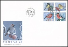 2004 Telelő Madarak Négyestömb Mi 2439-2442 FDC-n - Altri & Non Classificati