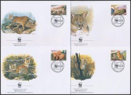 2002 WWF Mocsári Macska Sor 4 Db FDC-n Mi 208-211 - Altri & Non Classificati