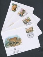 2002 WWF Mocsári Macska Sor Mi 208-211 4 FDC - Sonstige & Ohne Zuordnung