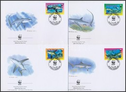 2002 WWF Cápák Sor 4 Db FDC-n Mi 322-325 - Sonstige & Ohne Zuordnung