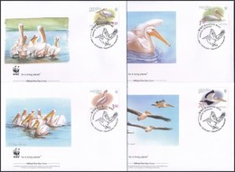 2007 WWF: Rózsás Gödény Négyestömb Mi 897-900 4 Db FDC-n - Autres & Non Classés