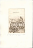 Sánta Jelzéssel: Budapest (Lánchíd). Rézkarc, Papír, Jelzett, 14,5×10 Cm - Autres & Non Classés