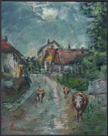 Olvashatatlan Jelzéssel: Hazafelé. Olaj, Farost, 25×20 Cm - Altri & Non Classificati