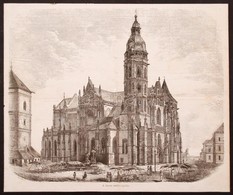 1857  Weinem C. Reiwel (?-?): A Kassai Székes-Egyház, Rotációs Fametszet A Vasárnapi Újság Egyik 1857-es Számából, Dúcon - Prints & Engravings
