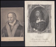 Cca 1800 Christina, Svéd Királynő Rézmetszetű Portréja. 10x13 Cm + Melanchton Rézmetszet. 8x11 Cm / Engraved Portrait Of - Stampe & Incisioni