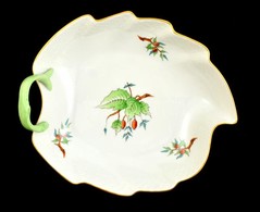 Herendi Csipkebogyómintás Porcelán Tál, Kézzel Festett, Jelzett, Hibátlan, 17×18 Cm - Andere & Zonder Classificatie