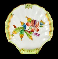 Herendi Viktória Mintás Porcelán Tálka, Kézzel Festett, Jelzett, Kis Kopásnyomokkal, D: 10,5 Cm - Andere & Zonder Classificatie