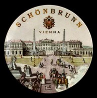 Vienna - Schönbrunn Falra Akasztható Porcelán Tál, Matricás, Jelzett, Hibátlan, D: 15 Cm - Autres & Non Classés