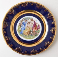 Karsbadi Porcelán. Kobalt és Aranyfestett Mintás Dísztányér. Új állapotban, Eredeti Dobozában / Chinaware Plate 25 Cm - Altri & Non Classificati