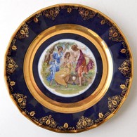 Karsbadi Porcelán. Kobalt és Aranyfestett Mintás Dísztányér. Új állapotban, Eredeti Dobozában / Chinaware Plate 25 Cm - Altri & Non Classificati