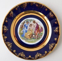 Karsbadi Porcelán. Kobalt és Aranyfestett Mintás Dísztányér. Új állapotban, Eredeti Dobozában / Chinaware Plate 25 Cm - Autres & Non Classés