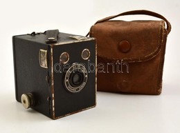 Cca 1935 Kodak Eastman Super Six-20 Brownie Junior Box Fényképezőgép, Eredeti Vászon Tokjában, Működőképes állapotban /  - Cameras