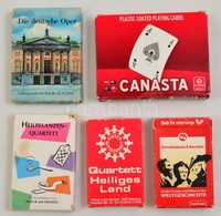 5 Csomag Kártya, Közte 4 Csomag Kvartett Kártyával, 1 Csomag, Két Paklis Franciakártya - Autres & Non Classés