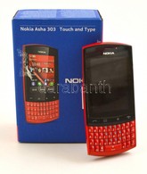 Nokia Asha 303 Nyomógombos Telefon, Tartozékokkal (fülhallgató, Töltő, Használati útmutató), Eredeti Dobozában, Működik, - Other & Unclassified