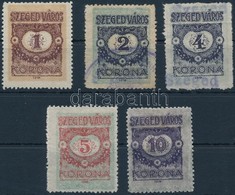 1919 Szeged Városi Illetékbélyeg 5 Klf érték Vékony Papíron (25.500) (50f Hiányzik) - Non Classificati