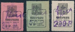 1945 Rákospalota Városi Illetékbélyeg 30P/2P, 50P/1P, 200P/5P Szőcs Névbélyegzéssel (13.500) - Non Classés