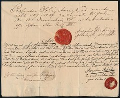 1831 Kötelezvény, Rajta Rehák József ügyvéd Aláírásával, Viaszpecsétekkel - Unclassified