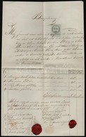 1860 Oroszló, Kárbecslési Bizonyítvány, 6 Kr. Okmánybélyeggel, Viaszpecséttel - Zonder Classificatie