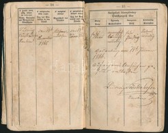 1860 Cselédkönyv Sok Bejegyzéssel, Tokkal - Zonder Classificatie