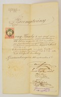 1881 Besztercebányai Fogalmazói Bizonyítvány 1ÍFt Okmánybélyeggel - Non Classés