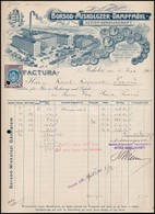1907 Miskolc, Borsod-Miskolci Gőzmalom Fejléces Számlája, 10 F. Számlabélyeggel - Ohne Zuordnung