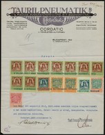 1925 Tauril Pneumatik Rt. Fejléces Számlája, 9 Db 10000 Kr, 1 Db 50000 Kr, 2 Db 1000 Kr, 1 Db 500 Kr, 1 Db 100 Kr, 1 Db  - Non Classificati