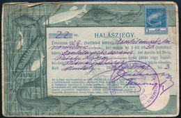 1929 Halászjegy Hódmezővásárhelyről 1,60P  Benyomott Illetékbélyeggel, Pecséttel / Fishing Ticket - Non Classés