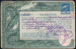 1929 Halászjegy Hódmezővásárhelyről 1,60P  Benyomott Illetékbélyeggel, Pecséttel / Fishing Ticket - Non Classificati