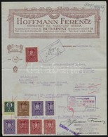 1930 Bp., Hoffmann Ferenc Képkeret és Keretléc Gyárának Fejléces Számlája, 1 Db 1 P, 4 Db 2 F, 3 Db 5 F, 80 F Okmánybély - Non Classés