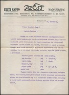 1930-1937 Az Est és A Pesti Napló Fejléces Levélpapírjára írt Levelek + 1 Db Boríték - Non Classés