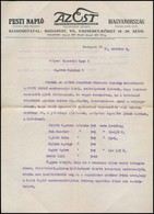 1930-1937 Az Est és A Pesti Napló Fejléces Levélpapírjára írt Levelek + 1 Db Boríték - Non Classificati