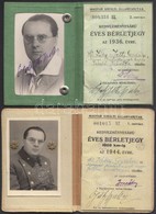 1936-1944 Magyar Királyi Államvasutak által Kiállított Bérletjegy Igazolványok, 3 Db - Non Classificati
