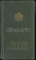 1937 Magyar Királyság Fényképes útlevele, Egy Román Bejegyzéssel, Kopott Vászonkötésben - Non Classés