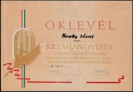 1956 2 Db Sztahanovista Oklevél - Non Classificati